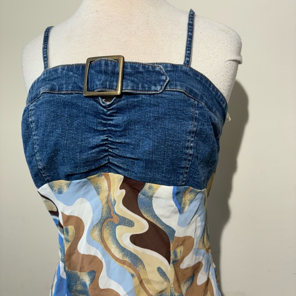 Denim and Patterned Women's Dress
